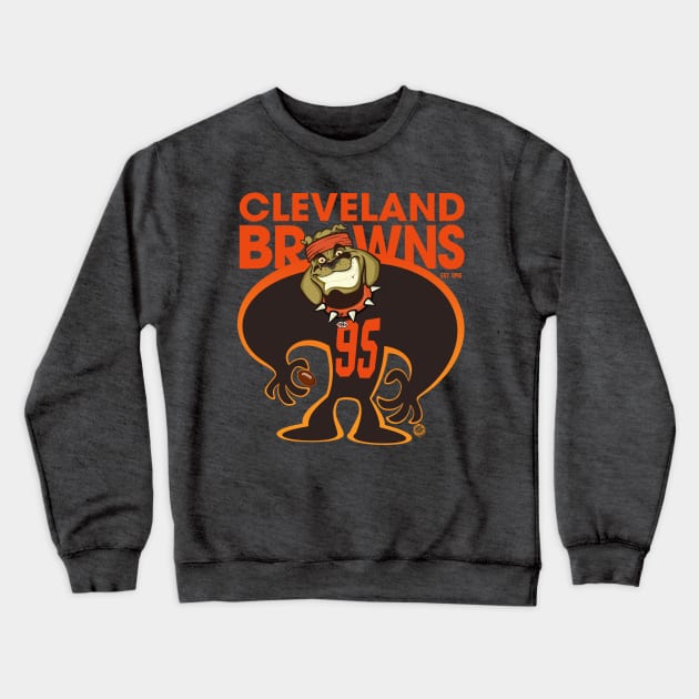 Cleveland Browns BullDawg Whoosh 95 Grinner Crewneck Sweatshirt by Goin Ape Studios